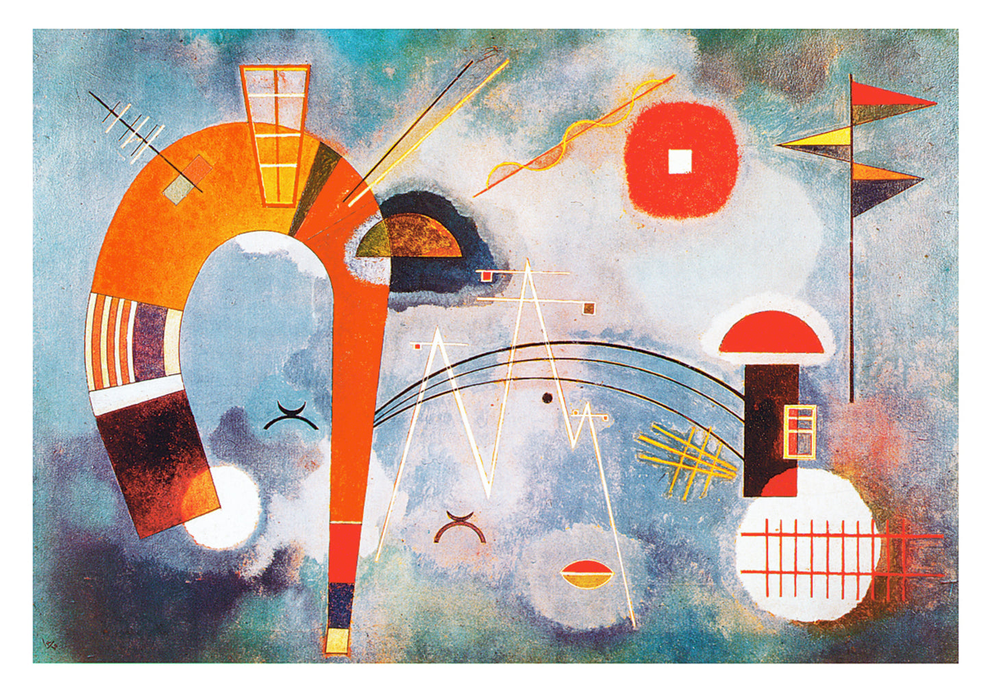 Kunstdruk Wassily Kandinsky - Rond et pointu 100x70cm
