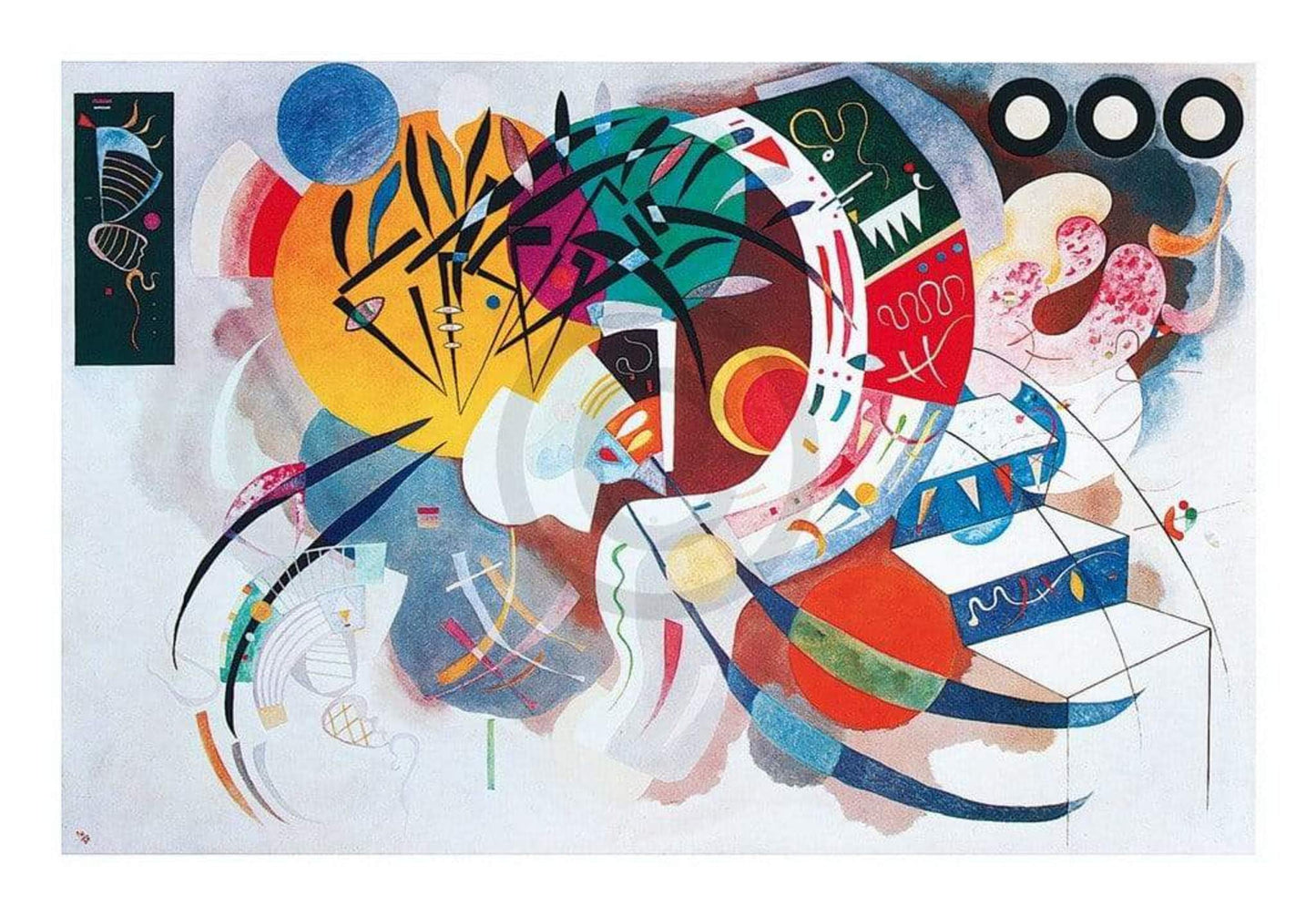 Kunstdruk Wassily Kandinsky - Courbe dominante, 1936 50x40cm