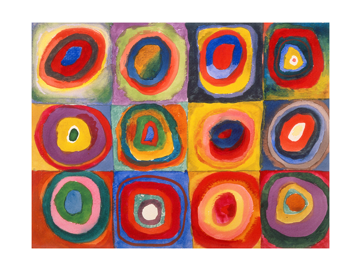 Kunstdruk Wassily Kandinsky - Farbstudie Quadrate 80x60cm