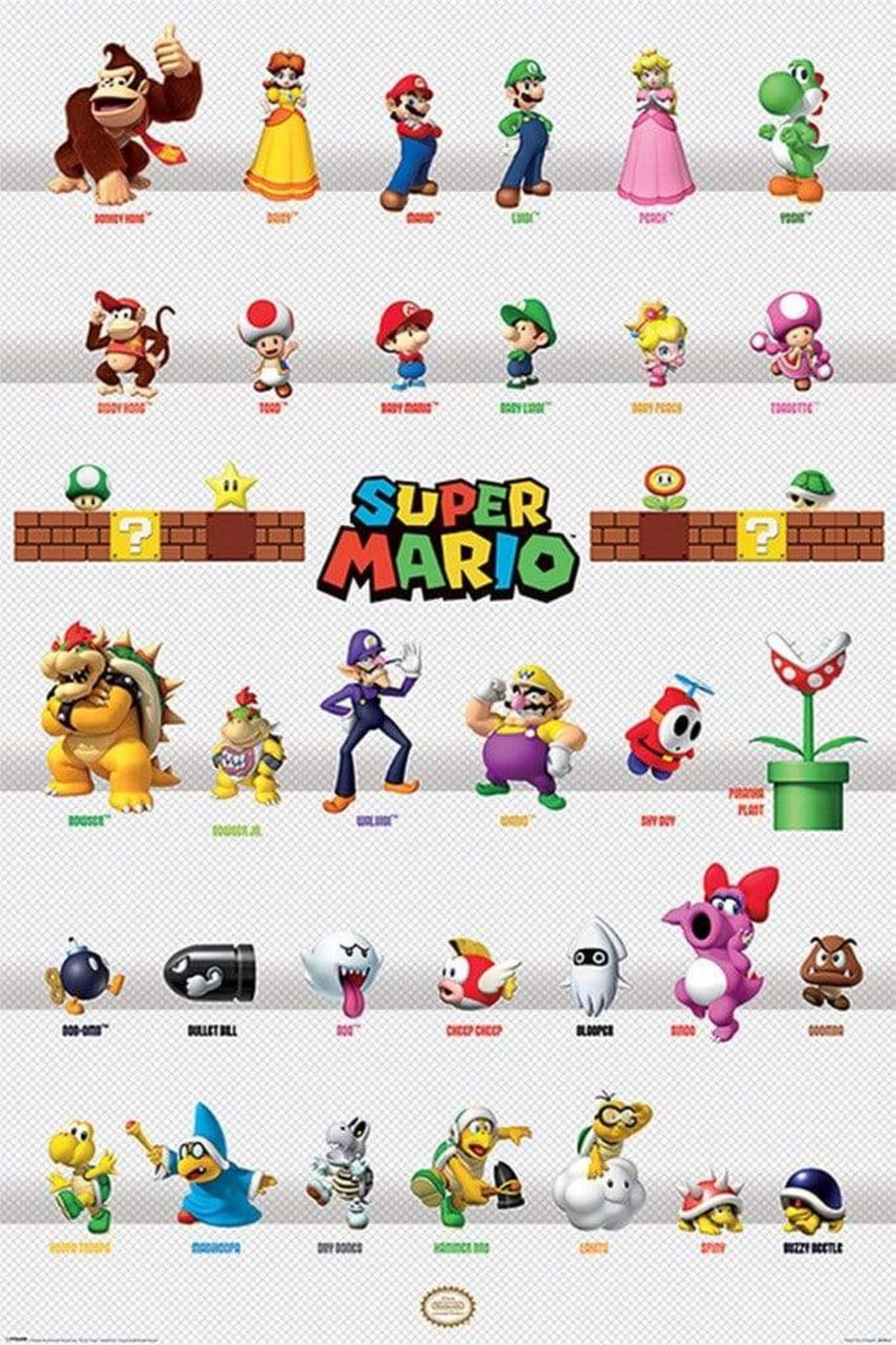 Poster Super Mario Character Parade 61x91,5cm