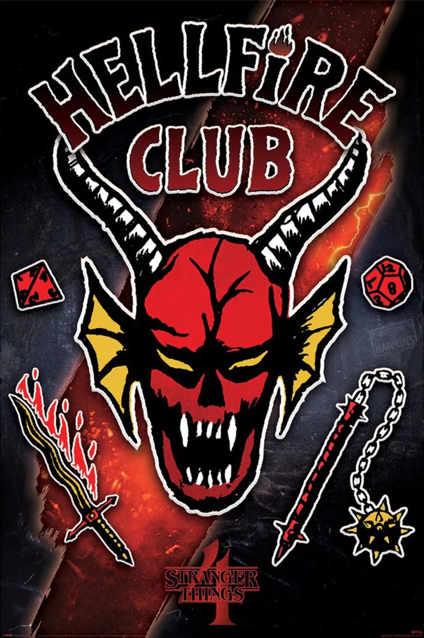 Poster Stranger Things 4 Hellfire Club Emblem Rift 61x91,5cm