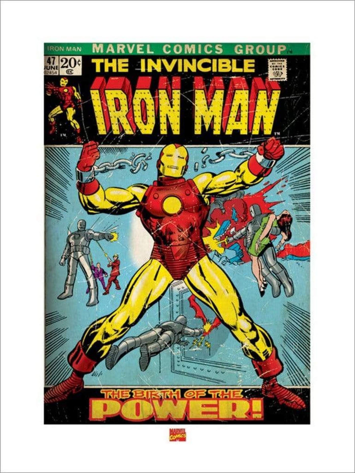 Kunstdruk Iron Man Birth of Power 60x80cm