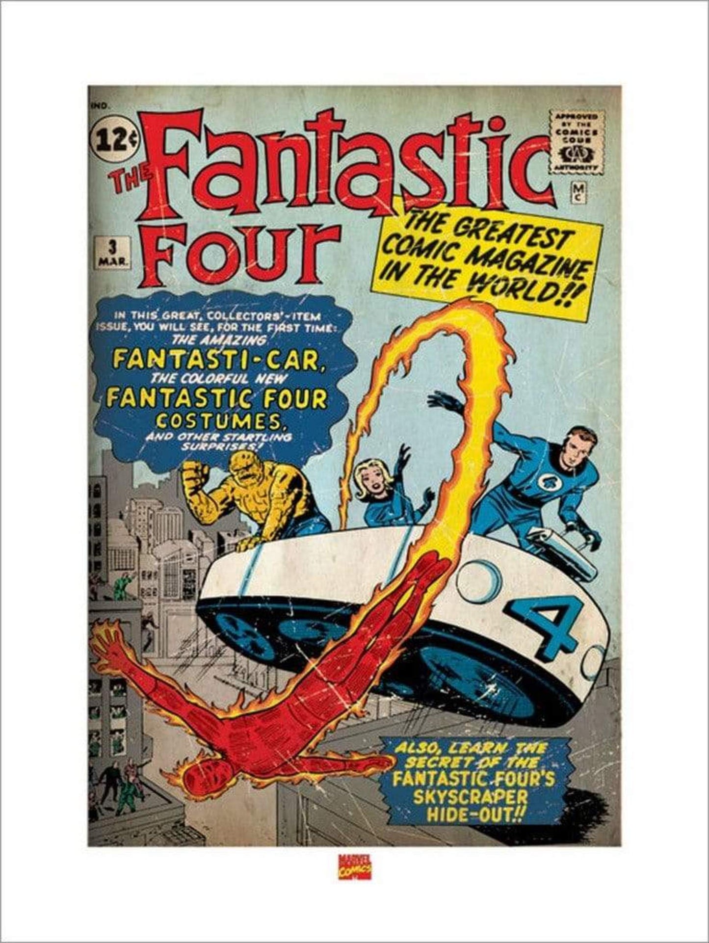 Kunstdruk Fantastic Four Cover 60x80cm