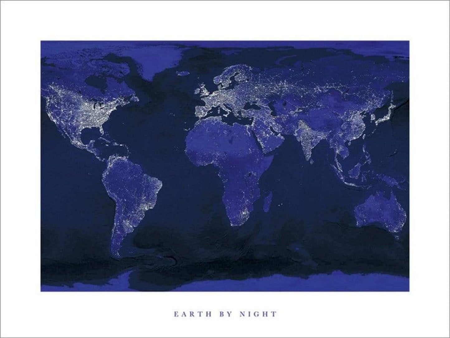 Kunstdruk Earth by Night 80x60cm