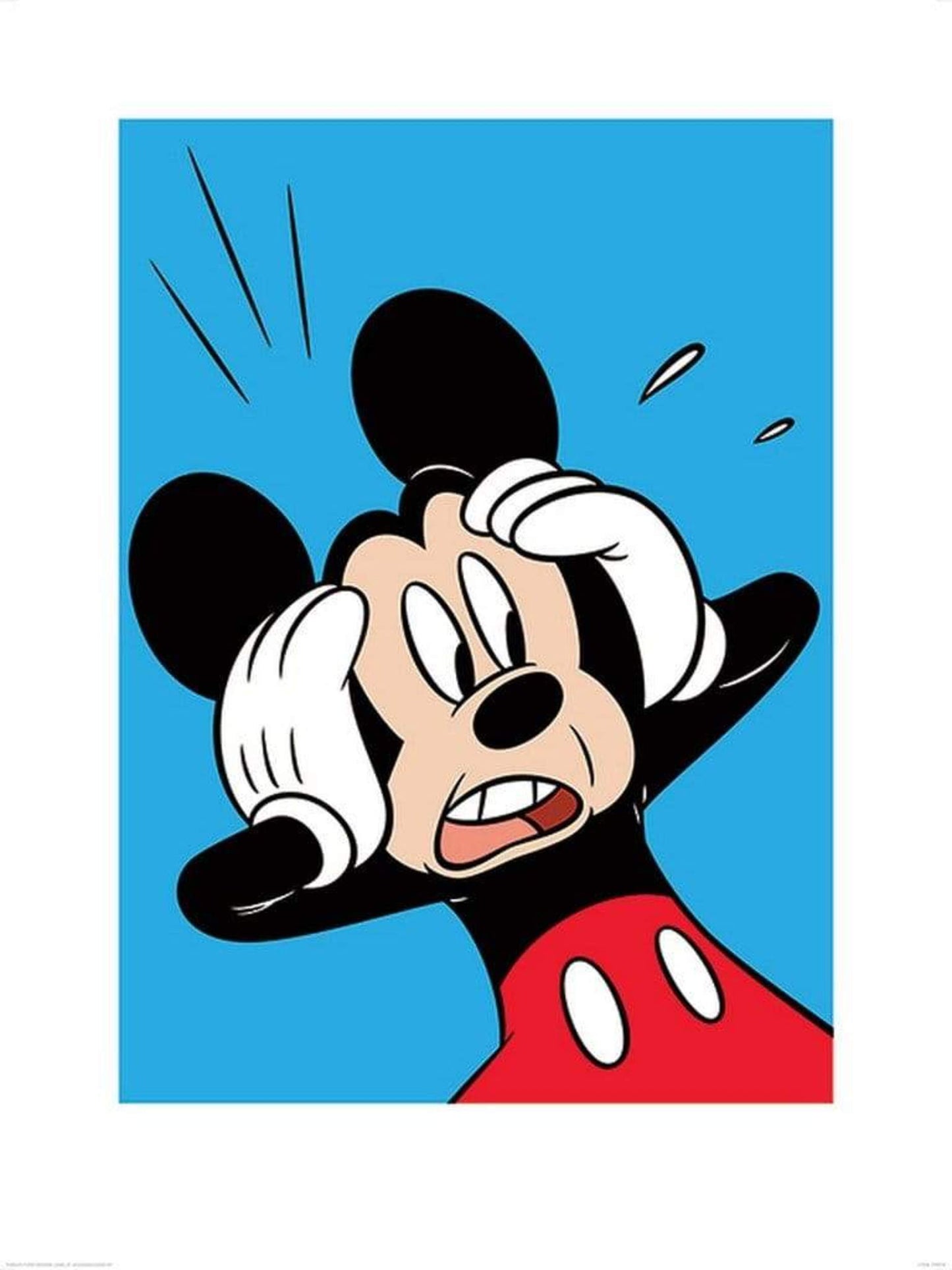 Kunstdruk Mickey Mouse Shocked 60x80cm