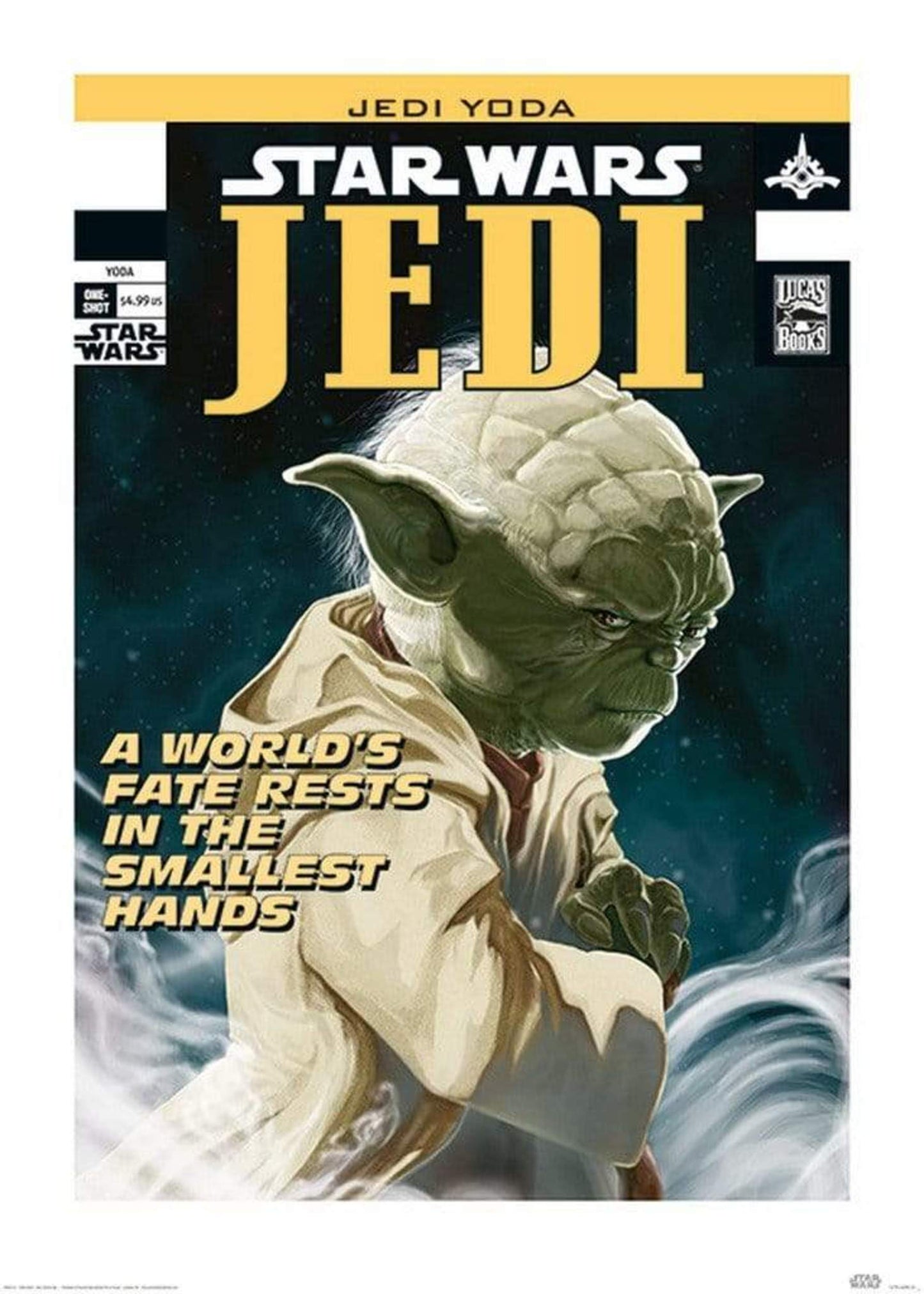 Kunstdruk Star Wars Yoda Worlds Fate 50x70cm