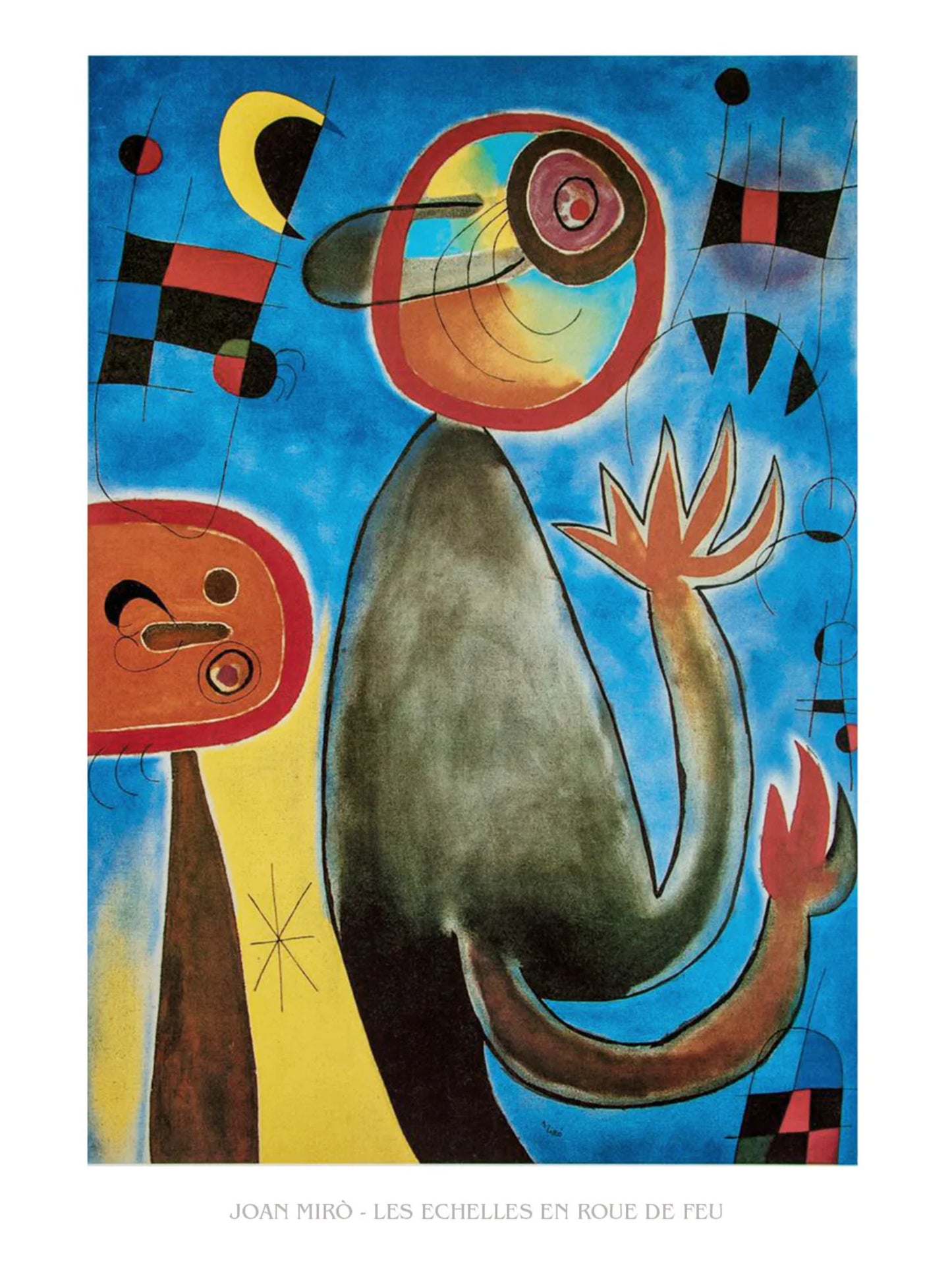 Kunstdruk Joan Miro - Les echelles en roue 60x80cm
