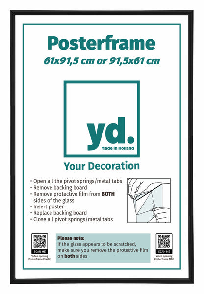 Posterkader 61x91,5cm Zwart Mat Kunststof Paris