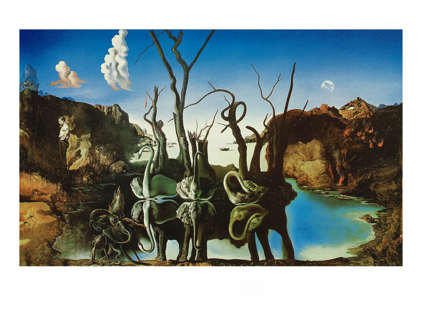 Kunstdruk Salvador Dali - Reflections of Elephants 80x60cm