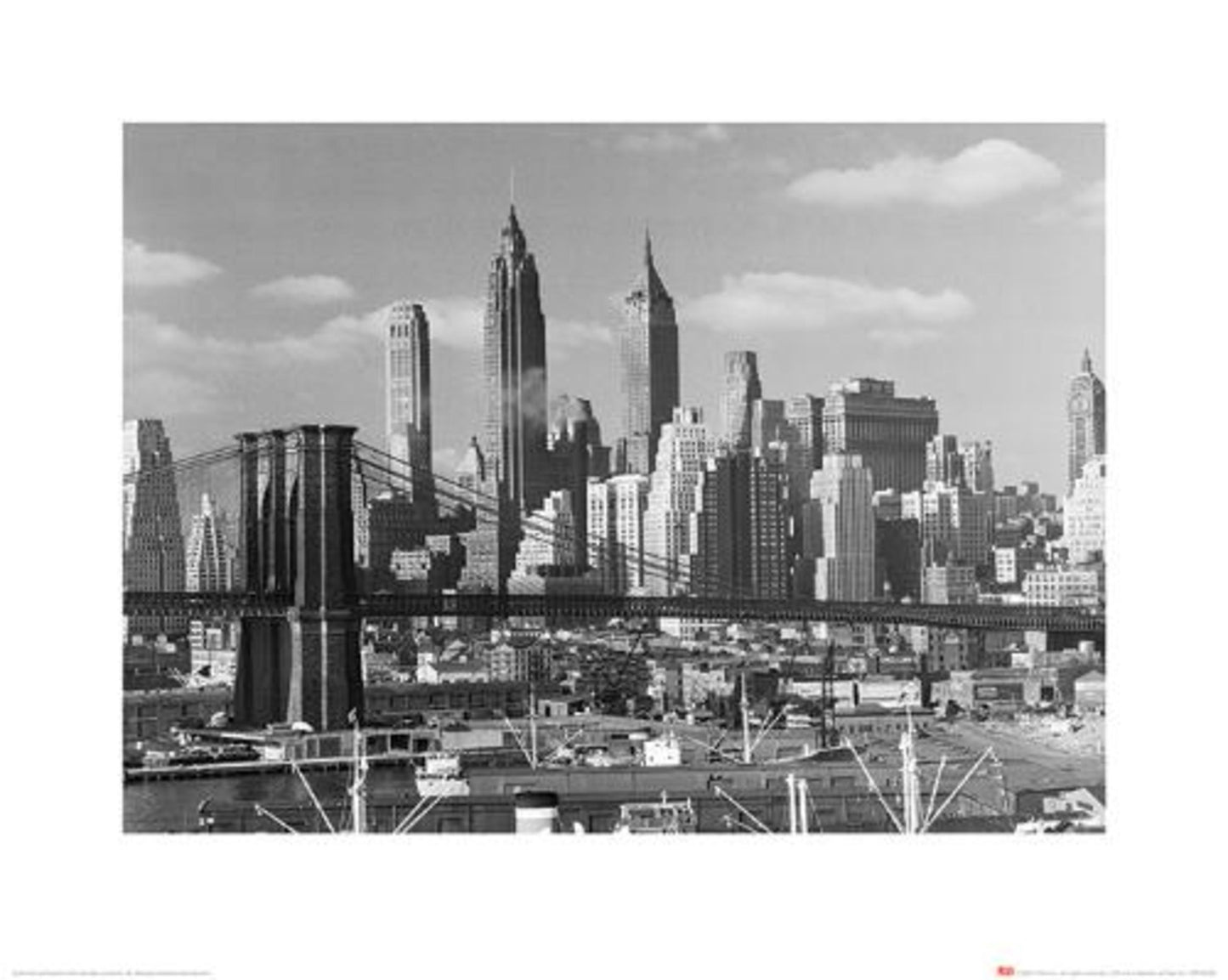 Kunstdruk Time Life - Lower Manhattan Skyline 1948 40x50cm