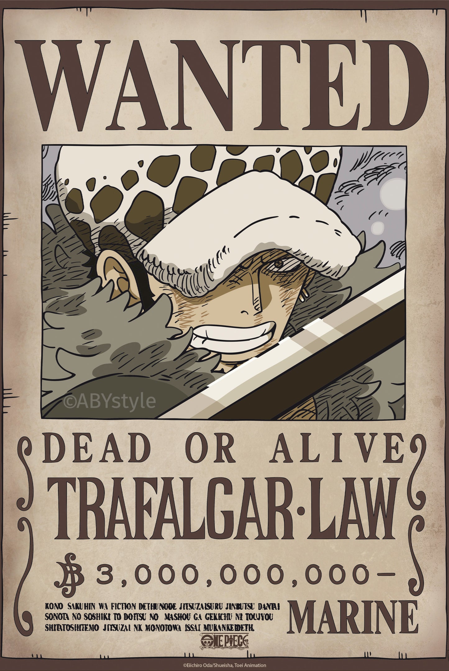 Poster One Piece - Wanted Law Wano 38x52cm