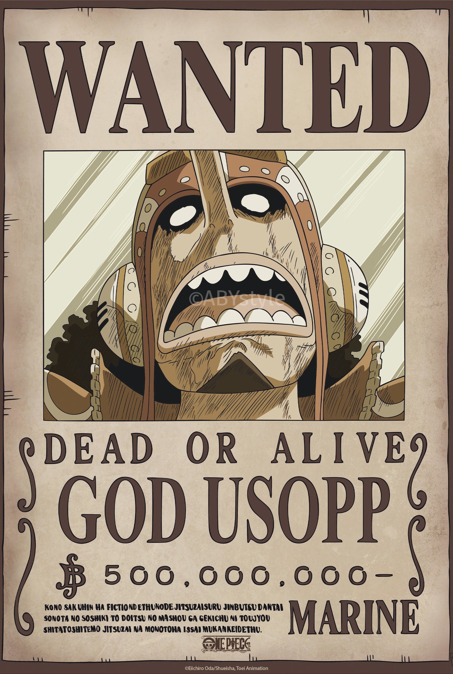Poster One Piece - Wanted Usopp Wano 38x52cm