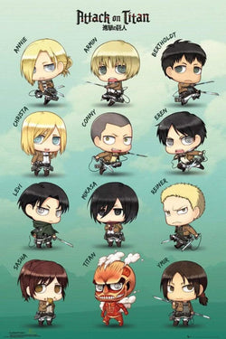 Poster Attack on Titan - Chibi Characters 61x91,5cm