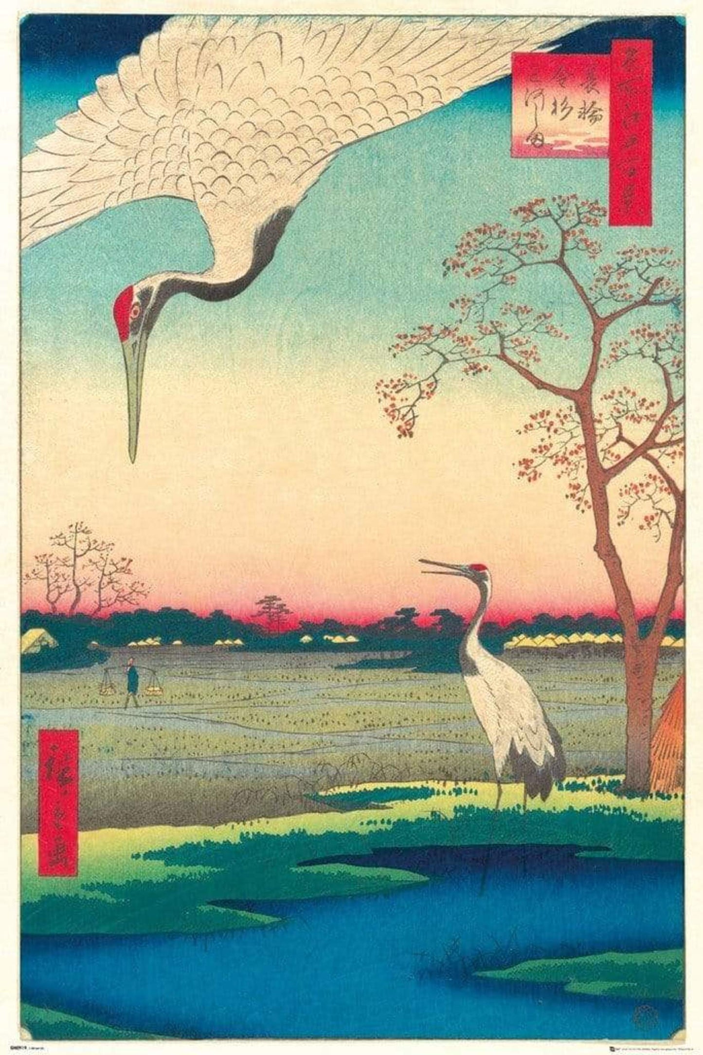 Poster Hiroshige - Kanasugi at Mikawashima 61x91,5cm