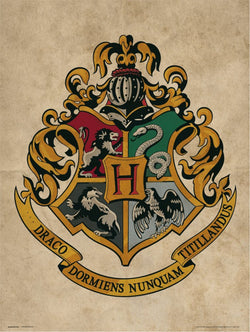 Kunstdruk Harry Potter - Hogwarts Crest 30x40cm