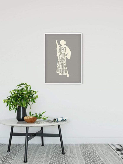 Kunstdruk Star Wars - Silhouette Quotes Leia 50x70cm