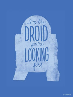 Kunstdruk Star Wars - Silhouette Quotes R2D2 30x40cm