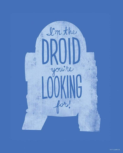 Kunstdruk Star Wars - Silhouette Quotes R2D2 40x50cm