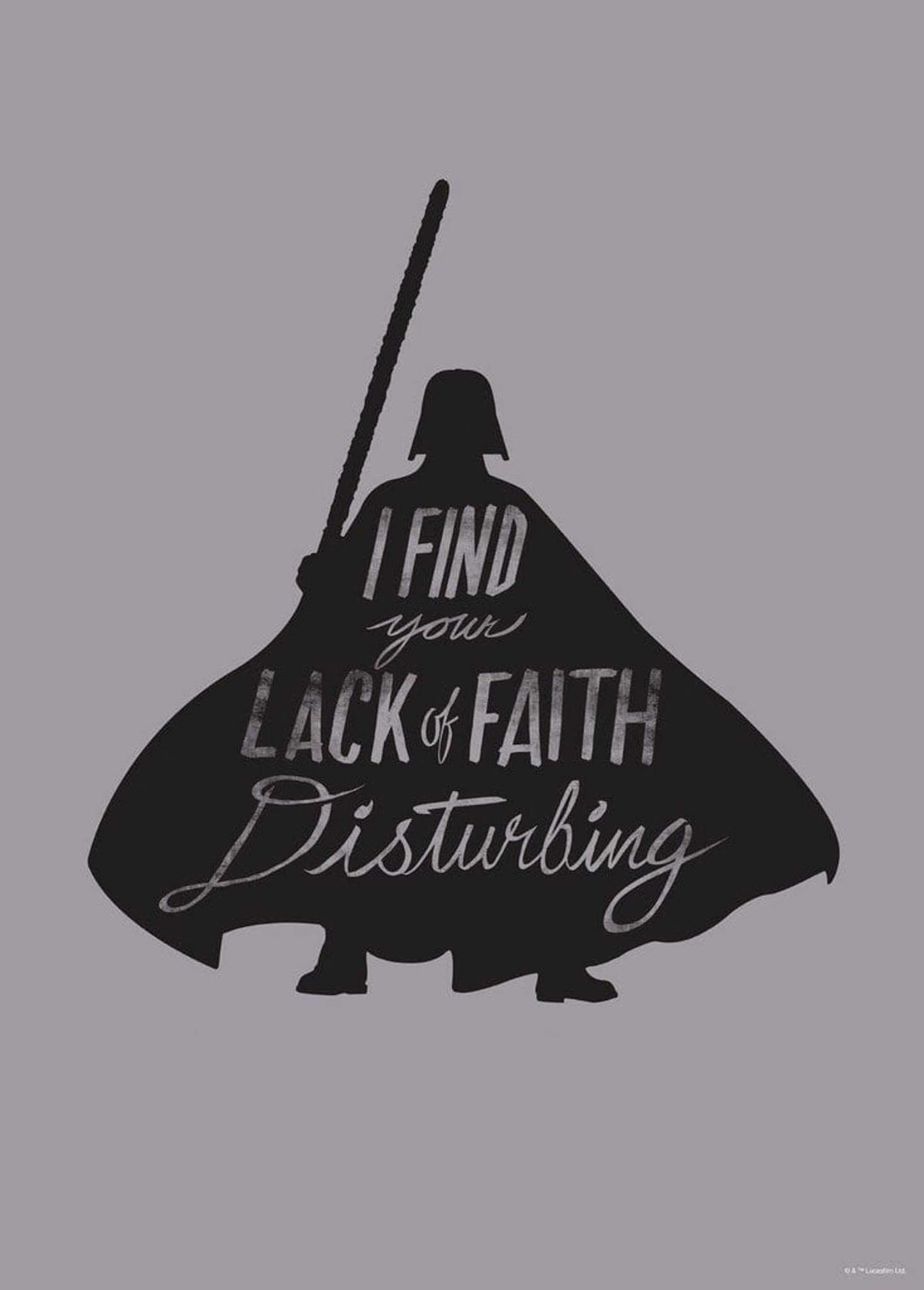 Kunstdruk Star Wars - Silhouette Quotes Vader 50x70cm