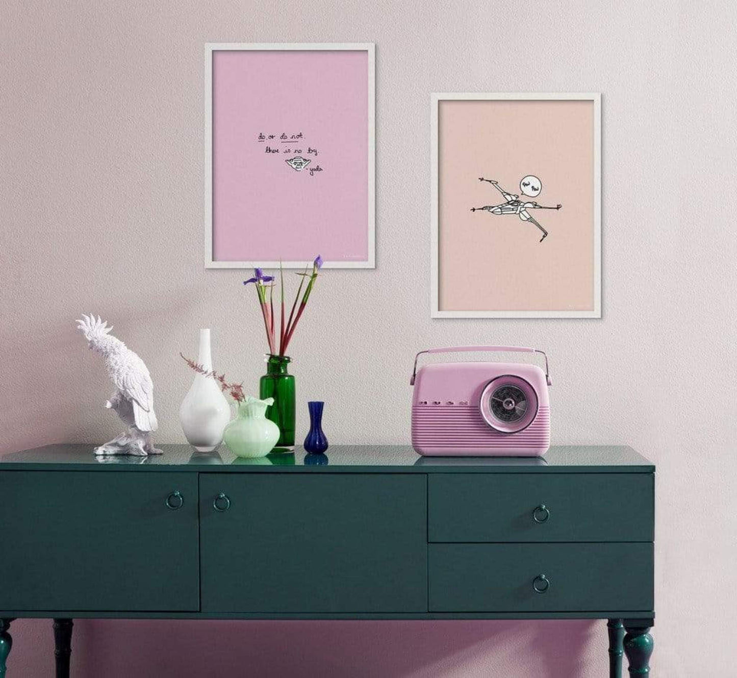 Kunstdruk Star Wars - Quote Yoda Cute 40x50cm