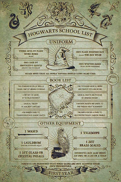 Poster Harry Potter - Hogwarts School List 61x91,5cm