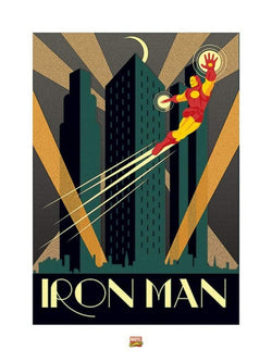 Kunstdruk Marvel - Deco Iron Man - 60x80cm