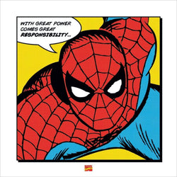 Kunstdruk Spider-Man - With Great Power 40x40cm