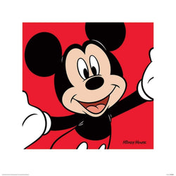 Kunstdruk Mickey Mouse - Red 40x40cm