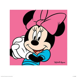 Kunstdruk Minnie Mouse - Pink 40x40cm