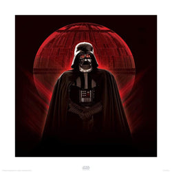 Kunstdruk Star Wars - Rogue One Darth Vader and Death Star 40x40cm