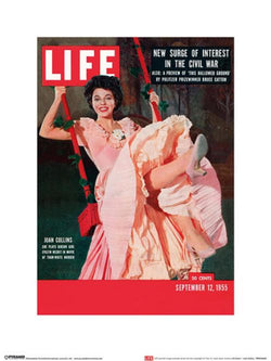 Kunstdruk Time Life - Life Cover Joan Collins - 30x40cm