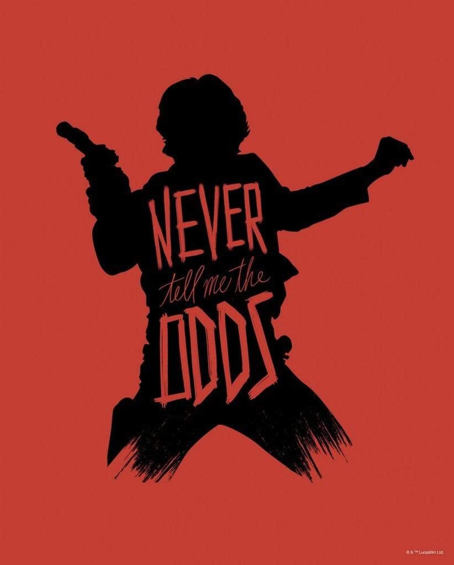 Kunstdruk Star Wars - Silhouette Quotes Han Solo 40x50cm