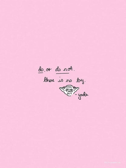Kunstdruk Star Wars - Quote Yoda Cute 30x40cm
