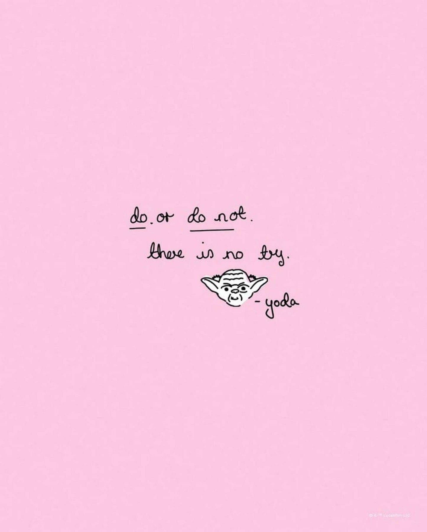 Kunstdruk Star Wars - Quote Yoda Cute 40x50cm