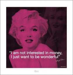 Kunstdruk Marilyn Monroe - iQuote 40x40cm