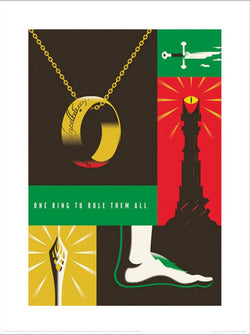 Warner Bros - One Ring To Rule Them All Kunstdruk 30x40cm