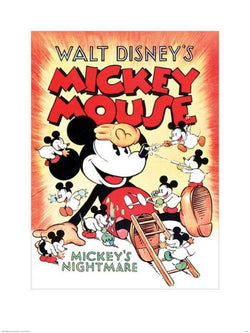 Kunstdruk Mickey Mouse -Nightmare 60x80cm
