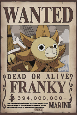 Poster One Piece - Wanted Franky Wano 38x52cm