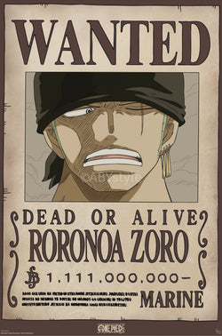 Poster One Piece - Wanted Zoro Wano 61x91,5cm