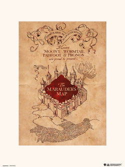 Kunstdruk Harry Potter - The Marauders Map 30x40cm