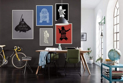 Kunstdruk Star Wars - Silhouette Quotes Han Solo 30x40cm
