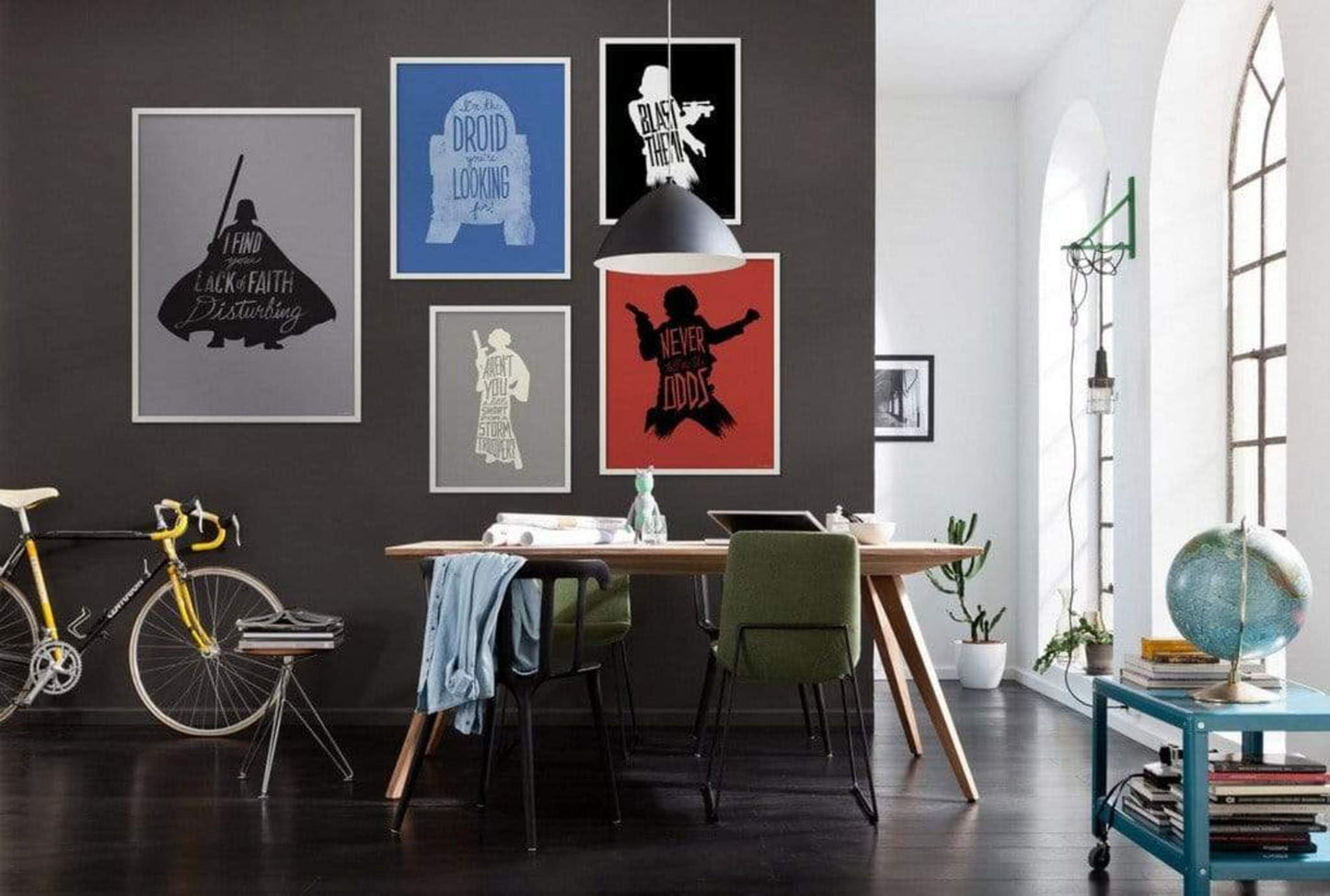 Kunstdruk Star Wars - Silhouette Quotes Han Solo 40x50cm