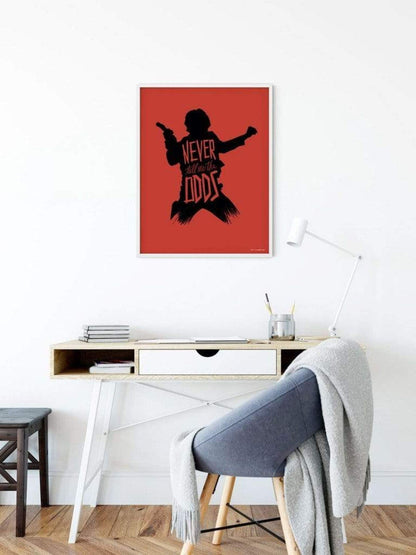 Kunstdruk Star Wars - Silhouette Quotes Han Solo 50x70cm