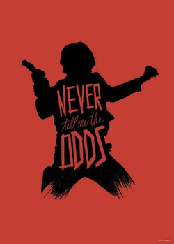 Kunstdruk Star Wars - Silhouette Quotes Han Solo 50x70cm