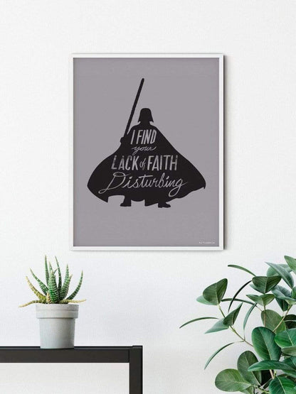 Kunstdruk Star Wars - Silhouette Quotes Vader 40x50cm