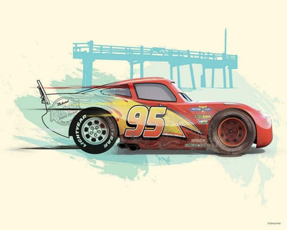 Kunstdruk Cars - Lightning McQueen - 50x40cm