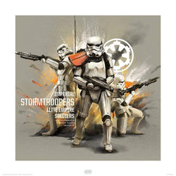 Kunstdruk Star Wars - Rogue One Stormtroopers Profile 40x40cm