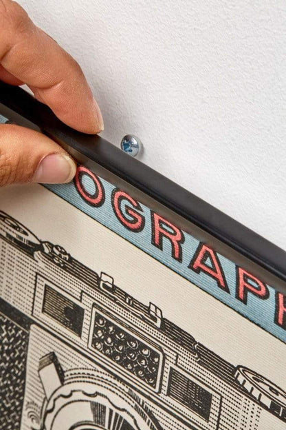 Posterhanger 60cm Zwart - Posterstrips met Ophanggat