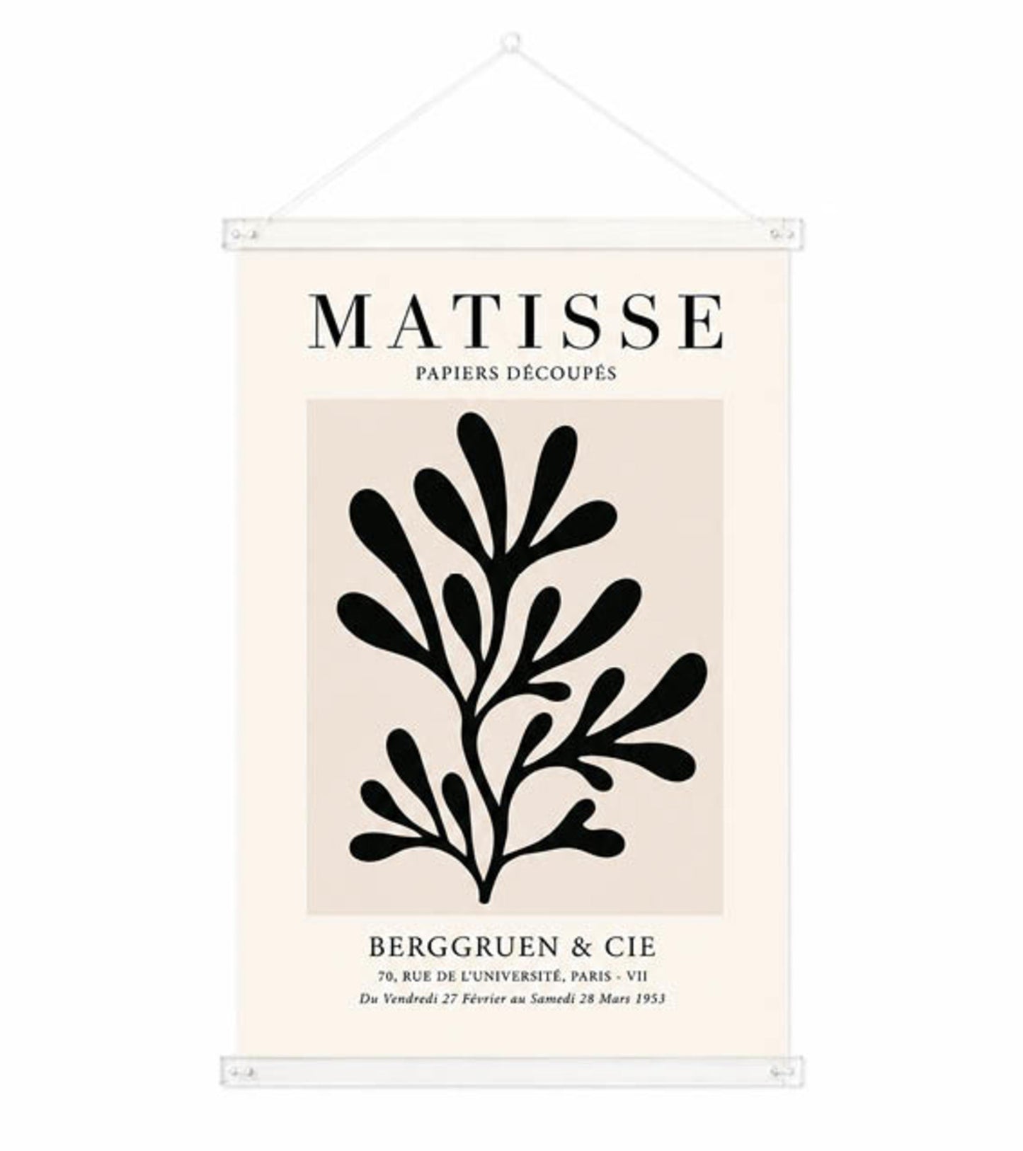 Posterhanger 40cm Transparant - Posterstrips met Ophangoog