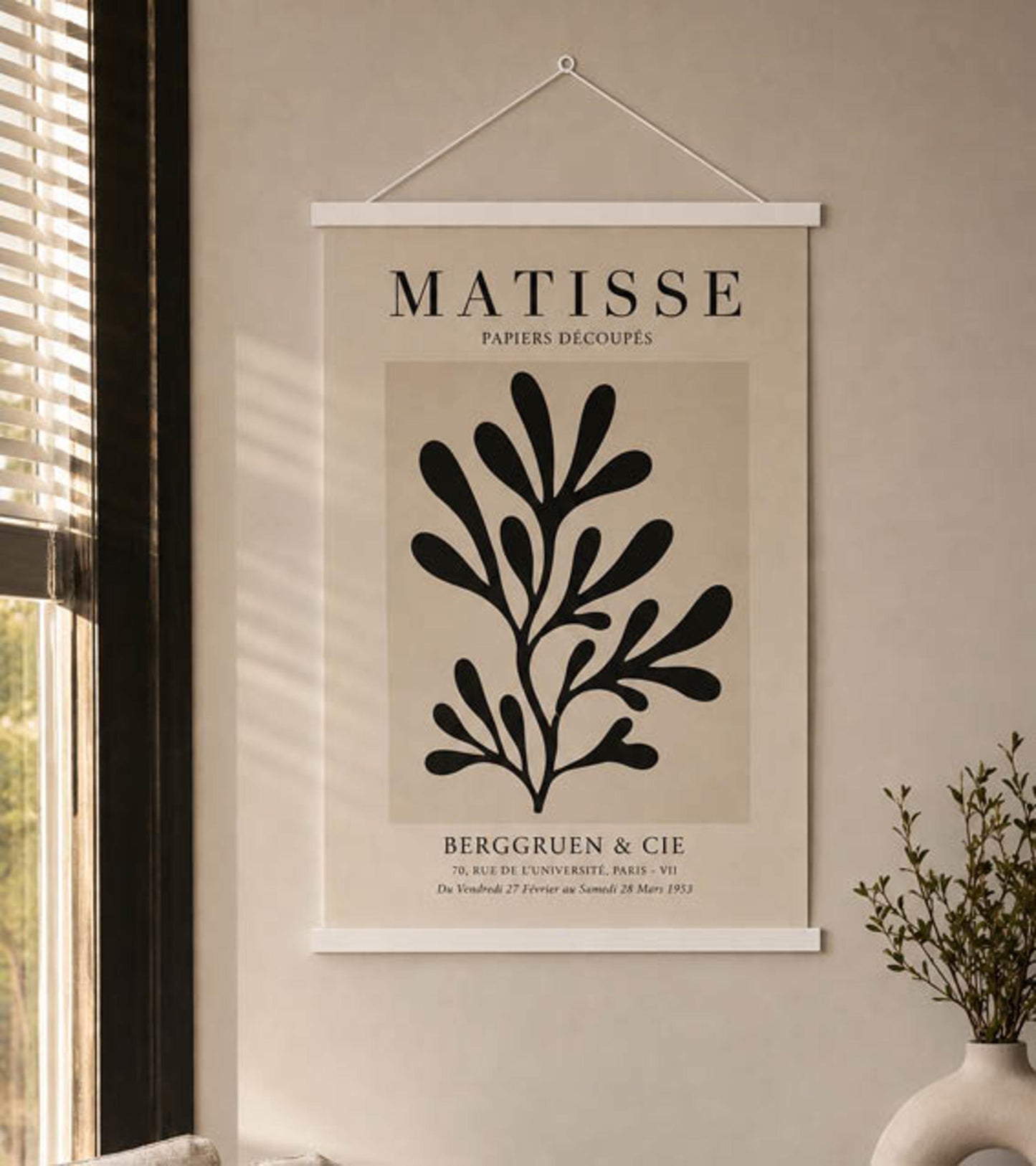 Posterhanger 93 cm Wit - Posterstrips met Ophangoog